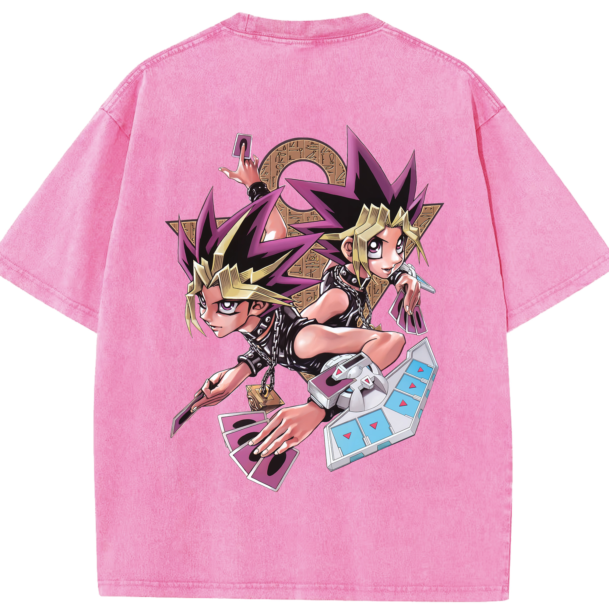 （画像用） 遊☆戯☆王 Yu-Gi-Oh! 綿100% ヴィンテージ風 半袖Tシャツ（背面プリント）